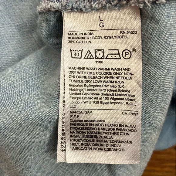 Gap Cami Midi Dress in Tencel Denim Style V-Neck Dress Size: Large - Picture 7 of 7